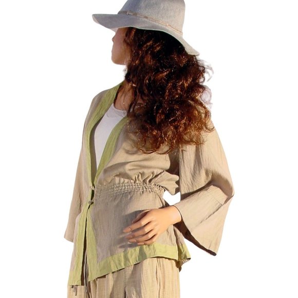 CITRON Santa Monica Lightweight Linen-Look Kimono Jacket M - Picture 7 of 12